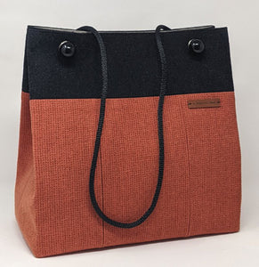 Katherine MacColl: Burnt Orange Ticking Medium Square Tote