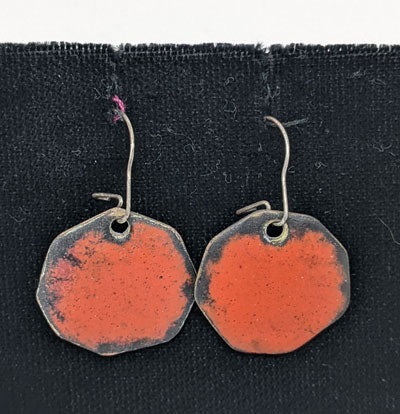 Jacqueline DeBoer Salem: Round Red Earrings