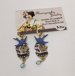 Jennifer Helen Campbell: Bluebird House Earrings