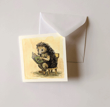 Load image into Gallery viewer, Astrid Sheckels: Reading Hedgie Card