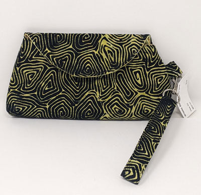 Barbara Escott: Wristlet, Black and Yellow Spiral