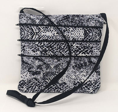 Barbara Escott: Zip It Up Bag in Gray Snake