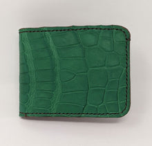 Load image into Gallery viewer, Cowbell Leather Co: Green Alligator Wallet