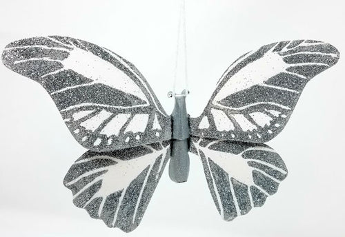 Dana Schildkraut: Silver Glitter Butterfly Ornament