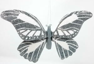 Dana Schildkraut: Silver Glitter Butterfly Ornament