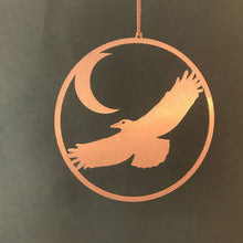 Load image into Gallery viewer, George Reynolds: Hawk and Moon Copper Pendant