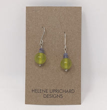 Load image into Gallery viewer, Helene Uprichard: Lemon Jade and Iolite Earrings.