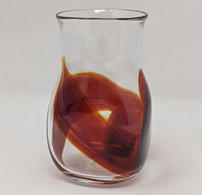 Josh Simpson Contemporary Glass: Corona Swirl Tumbler- Copper Ruby