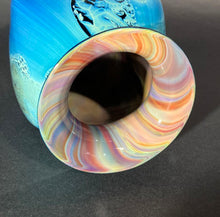 Load image into Gallery viewer, Josh Simpson Contemporary Glass: Blue New Mexico Vase With Corona Interior