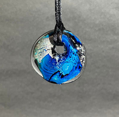 Josh Simpson Contemporary Glass: Blue New Mexico Pendant