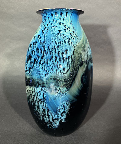 Josh Simpson Contemporary Glass: Blue New Mexico/ Corona Vase