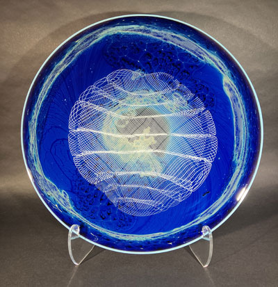 Josh Simpson Contemporary Glass: Blue New Mexico Spacetime Platter