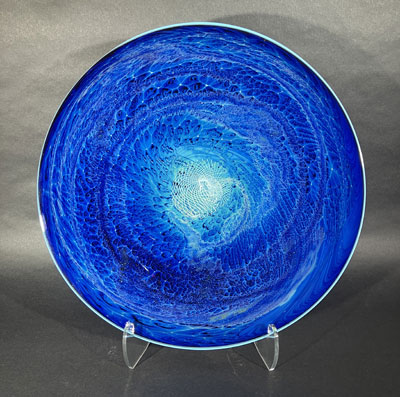 Josh Simpson Contemporary Glass: Blue New Mexico Spacetime Platter