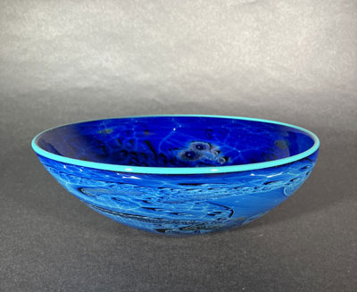 Josh Simpson Contemporary Glass: Blue New Mexico Bowl