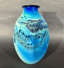 Load image into Gallery viewer, Josh Simpson Contemporary Glass: Blue New Mexico Vase