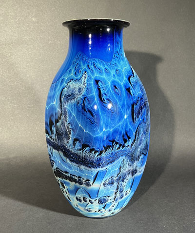 Josh Simpson Contemporary Glass: Blue New Mexico Vase