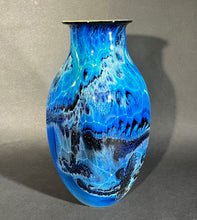 Load image into Gallery viewer, Josh Simpson Contemporary Glass: Blue New Mexico Vase