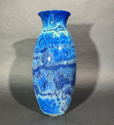 Josh Simpson Contemporary Glass: Blue New Mexico/ Corona Vase