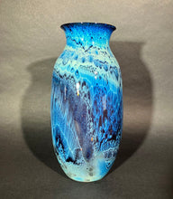 Load image into Gallery viewer, Josh Simpson Contemporary Glass: Blue New Mexico Vase