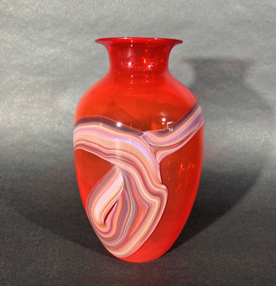 Josh Simpson Contemporary Glass: Corona Swirl Vase, Vintage and Unusual