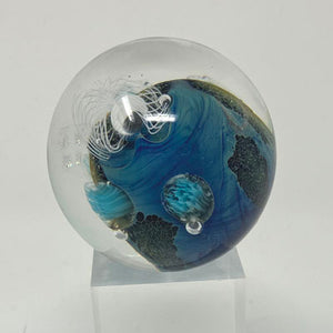 Josh Simpson Contemporary Glass: 1.75" Blue New Mexico Planet