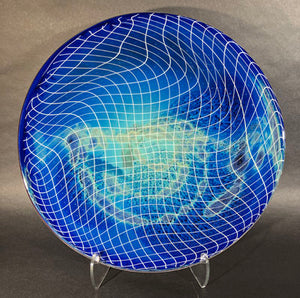 Josh Simpson Contemporary Glass: Blue New Mexico Spacetime Platter