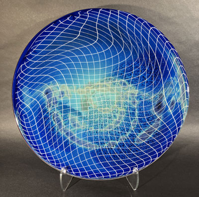 Josh Simpson Contemporary Glass: Blue New Mexico Spacetime Platter