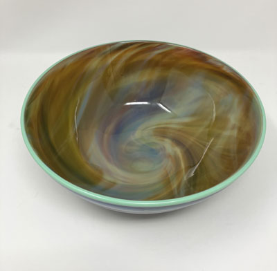 Josh Simpson Contemporary Glass: Corona/Blue New Mexico Bowl