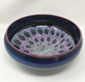 Josh Simpson Contemporary Glass: Spacetime Blue New Mexico Bowl Vintage and Unusual