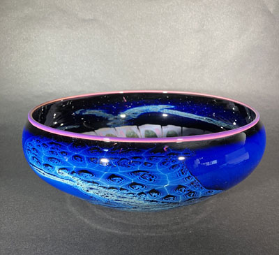 Josh Simpson Contemporary Glass: Spacetime Blue New Mexico Bowl Vintage and Unusual