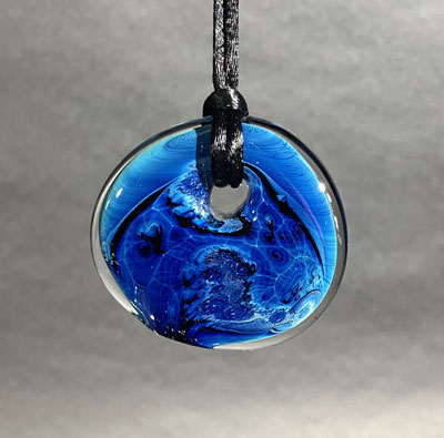 Josh Simpson Contemporary Glass: Pendant, Blue New Mexico