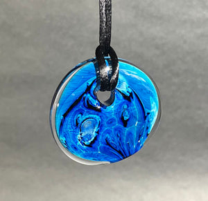 Josh Simpson Contemporary Glass: Pendant, Blue New Mexico