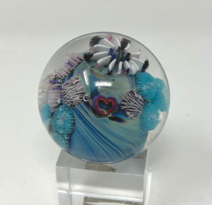 Josh Simpson Contemporary Glass: 1.75" Heart Planet