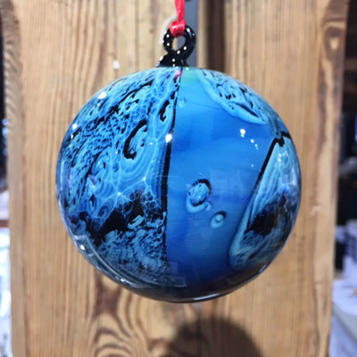 Josh Simpson Contemporary Glass: Blue New Mexico Ornament