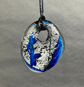 Josh Simpson Contemporary Glass: Pendant, Blue New Mexico