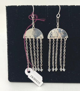 Jeanne Bennett: Crystal and Chain Earrings