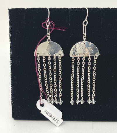 Jeanne Bennett: Crystal and Chain Earrings