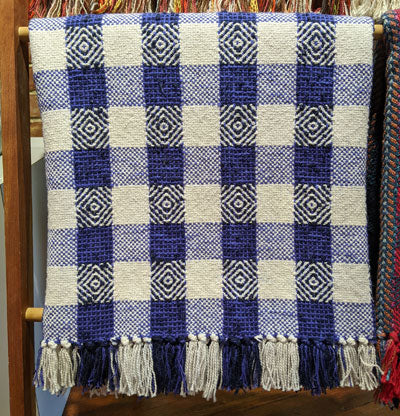 Peggy Hart: Blue Diamond Cotton Throw