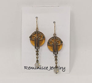 Reminisce Jewelry: Topaz Glass Coin Earrings