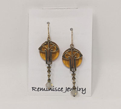 Reminisce Jewelry: Topaz Glass Coin Earrings