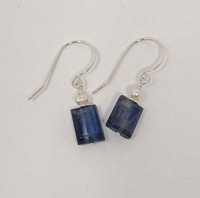 Rebecca Rose: Iolite and Pearl Earrings