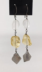 Rebecca Rose: Labradorite, Citrine, and Crystal Earrings