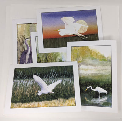 Polly French: 5 Cards, Herons & Egrets