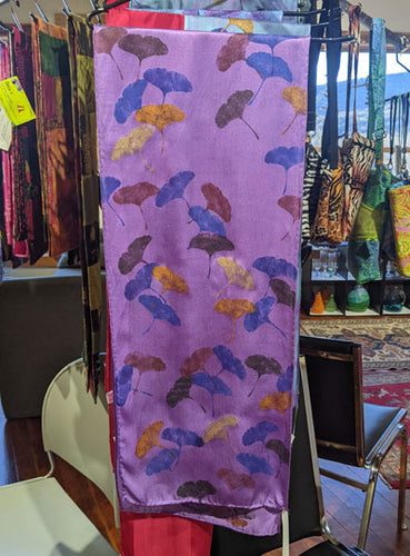 Susan Mulholland: Purple Gingko Silk Scarf