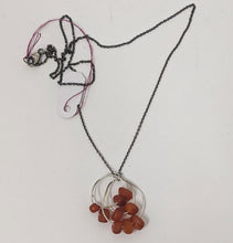 Load image into Gallery viewer, Katie Rosenblatt: Brick Red Frosted Glass Loop Necklace