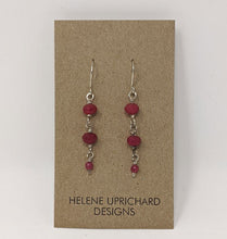 Load image into Gallery viewer, Helene Uprichard: Triple Ruby Dangle Earrings